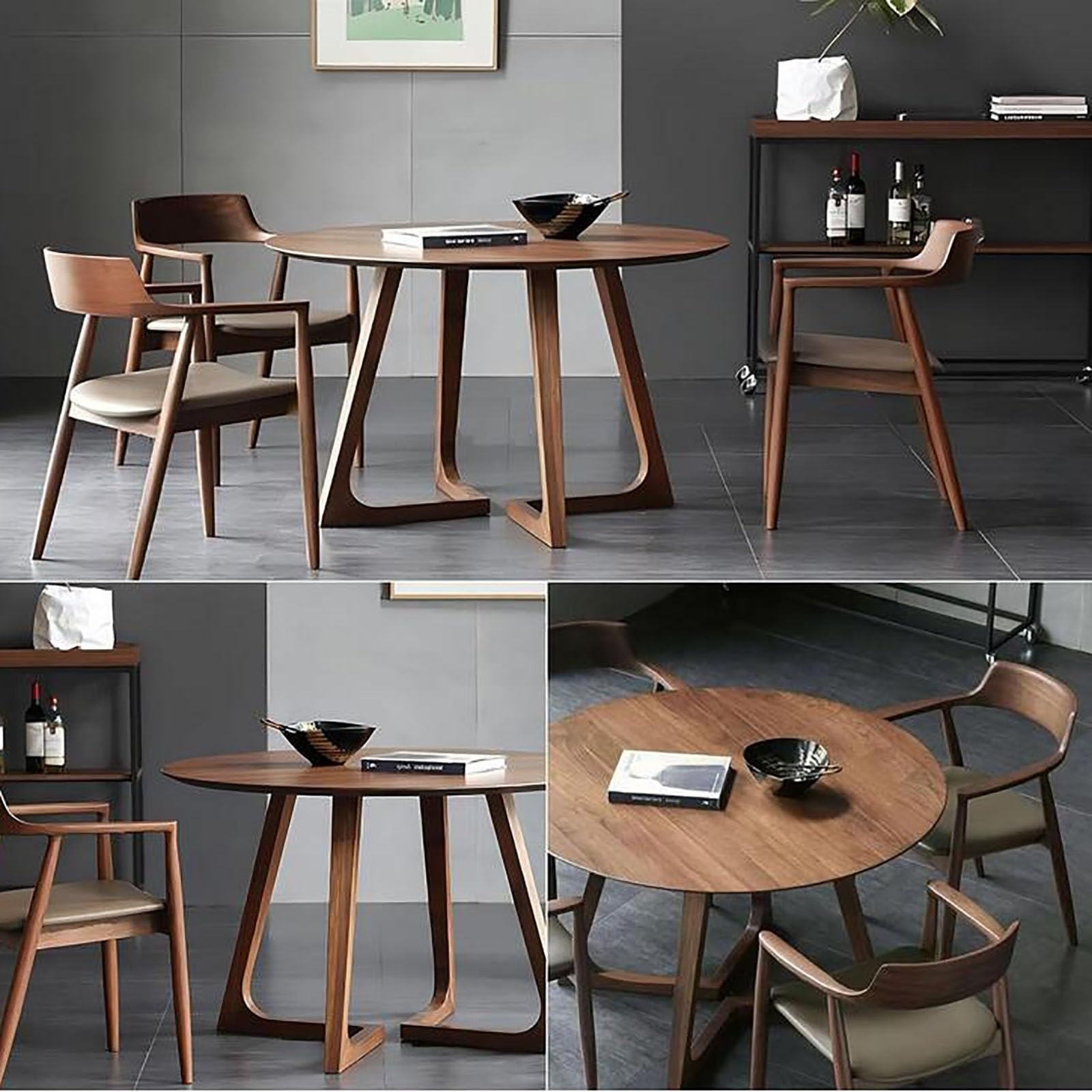 Amazon｜ラウンドダイニングテーブル、ミッドセンチュリーモダン